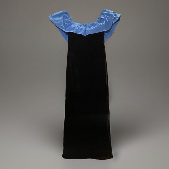 Tuckernuck Dresses & Skirts - Tuckernuck Zanzibar Blue and Black Artemis Dress Velvet Off The Shoulder Size 6